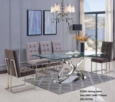 Modern /Contemporary Style Stainless Steel Silver Velvet Fabric Dining Chair