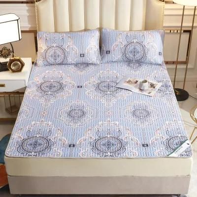 2020new Cool Silky Feeling Fabric Summer Mattress Cover Set with Pillowcase and Rubber Filling