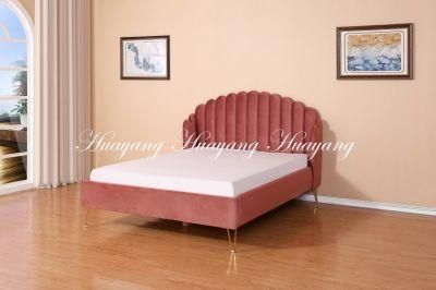 Huayang Modern Hotel Bedroom Furniture Set Fabric 180m King Bed Fabric Bed