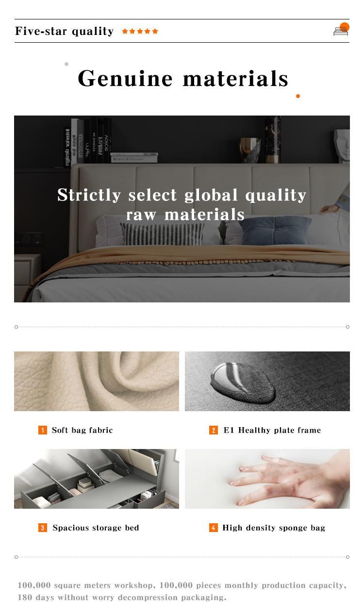 Luxury High Quality Modern Fabric Storage Bed