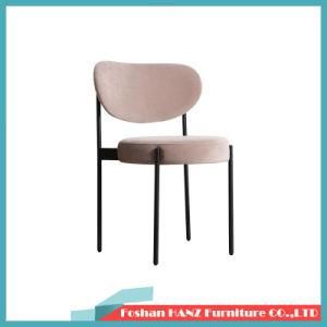 Modern Round Seater Metal Leg Erminal Lounge Dining Chair Without Armrest
