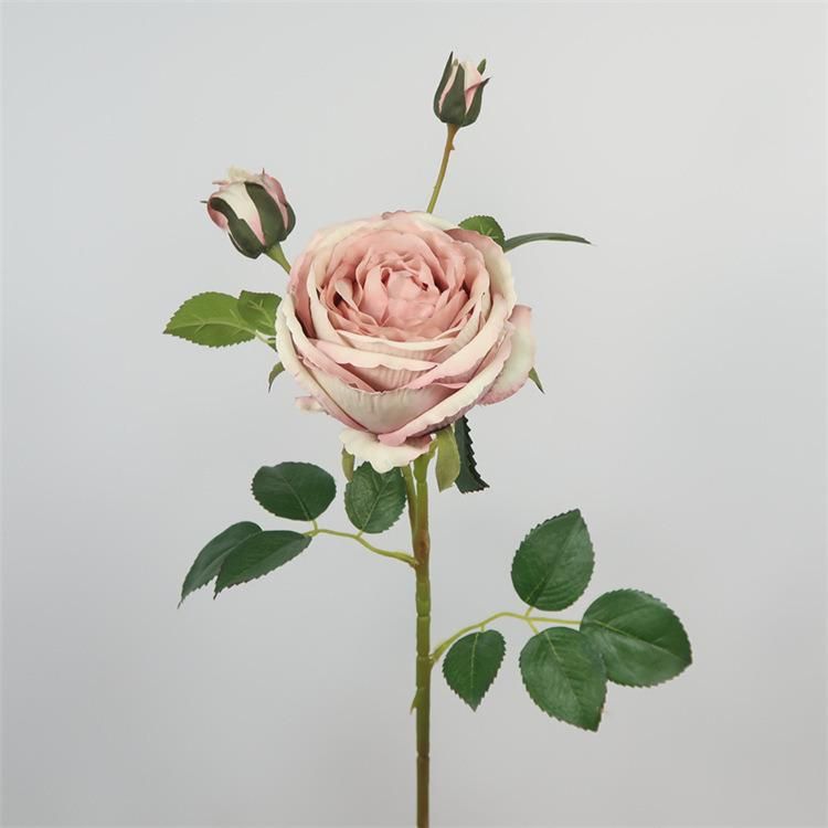 3 Heads Artificial Fabric Rose Flower Arrangements Bouquet for Party Garden Wedding Decor