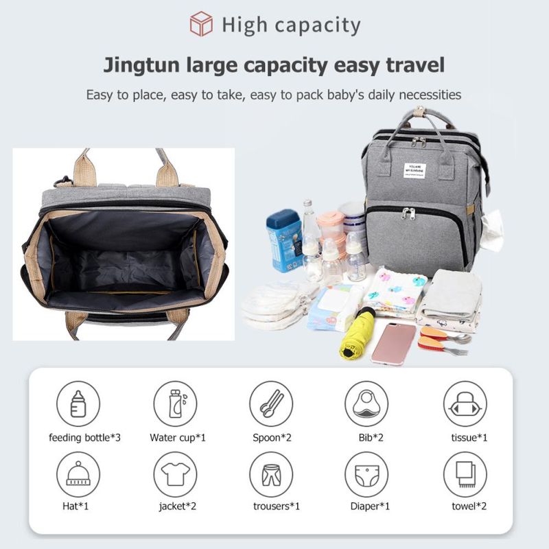 Multifunctional Fashion Mummy Diaper Backpack Baby Diaper Bag Outdoor Sleep Bed Women Travel Maternity Nursing Handbag Stroller Bag for Ladies Gift Baby Product