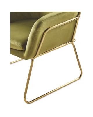 Hot Quality Green Velvet Chair Bedroom Chair Lounge Chair with Armrest