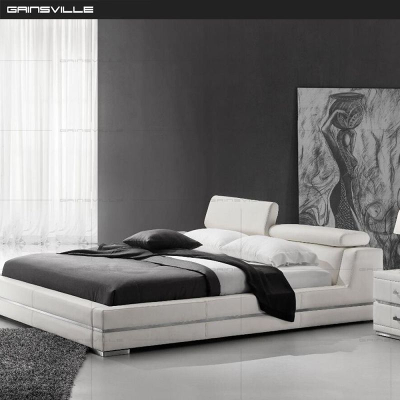 Modern Home Furniture Doubel King Size Leather Wall Bed in Bedroom Furniture