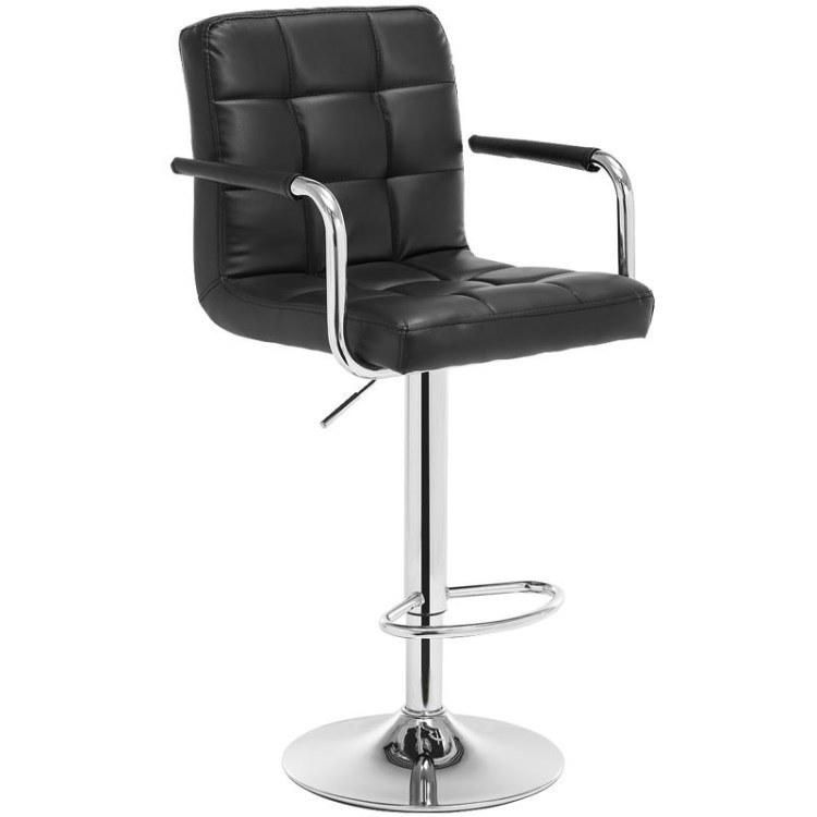 2021 Hot Sale Sillas De Bar Restaurant Chair Bar Stool PU Leather Swivel Bar Chair with Armrest