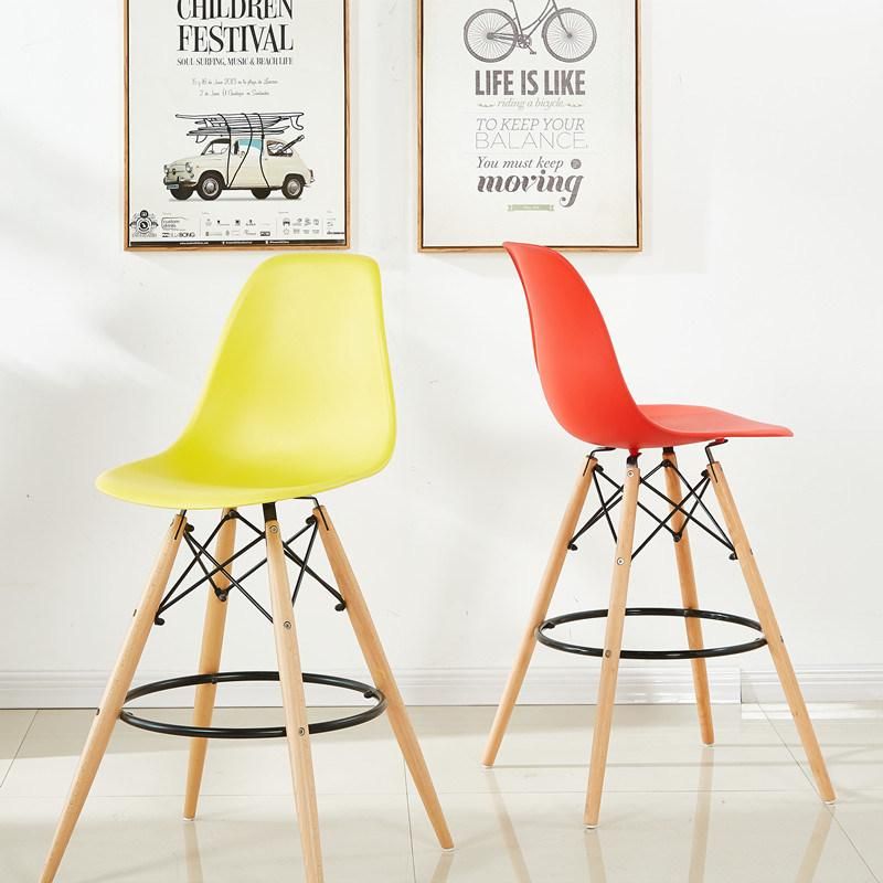 Ergonomic Stools Plastic High Coffee Chair Solid Wood Modern Home Scandinave Furniture Step Barstool