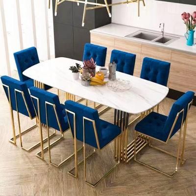 Nordic Velvet Fabric Upholstered Dining Room Chairs