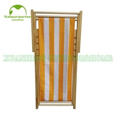 Handmade Foldable Hardwood Sling Chair Wood Beach Chair for Camping