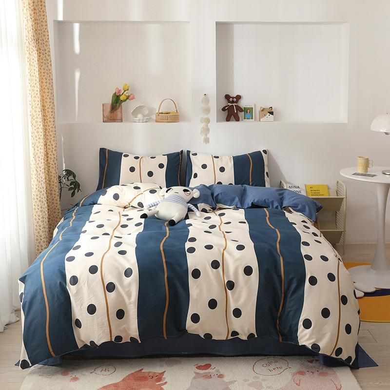 Home Textile Fabric Four Piece Bed Linen Bedspread Coverlets Quilt Hotel Bedding Set Cotton Bed Duvet Covers Pillowcase Bedsheet