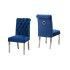 Modern Living Room Home Furniture Blue Fabric Stainless Steel Dining Chair