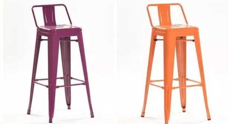 Metal Stackable Outdoor Bar Chair and Table Vintage Stackable Metal Painting Stools for Bar