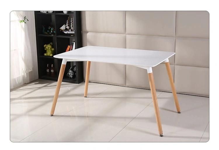 Factory Coffee Shop Italian Modern Nordic White Rectangle MDF Dining Table