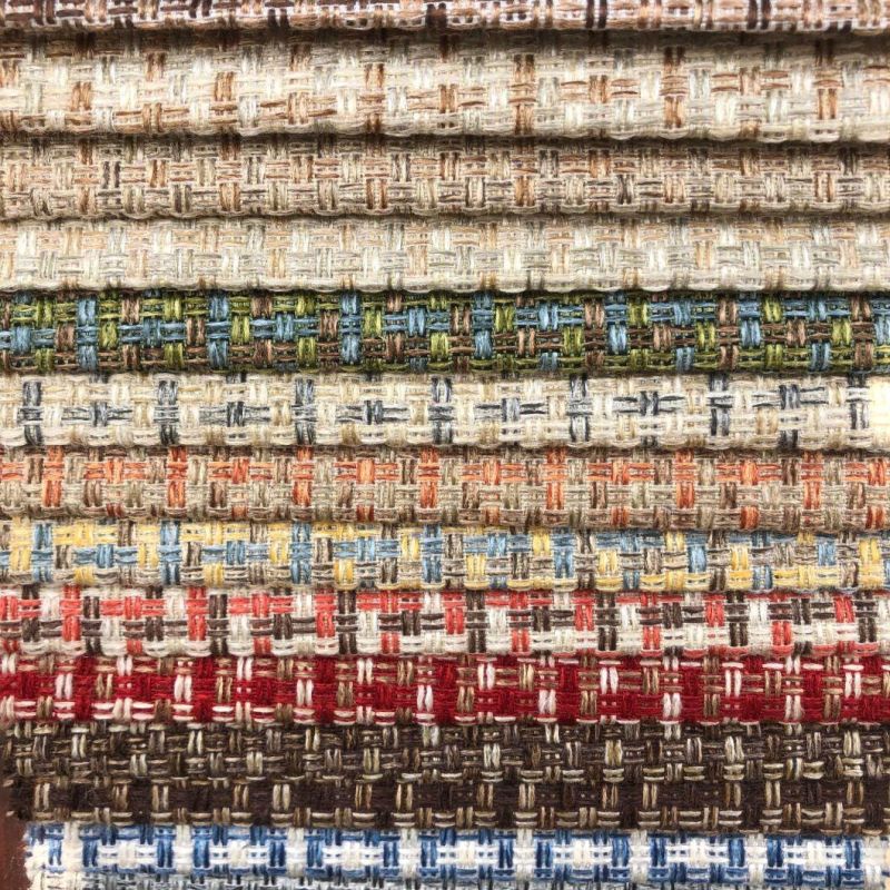 Two Tones Grid Design False Linen Woven Fabric (S2016)