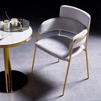 Nodic Upholstered Fabric Velvet Restaurant Dining Chair