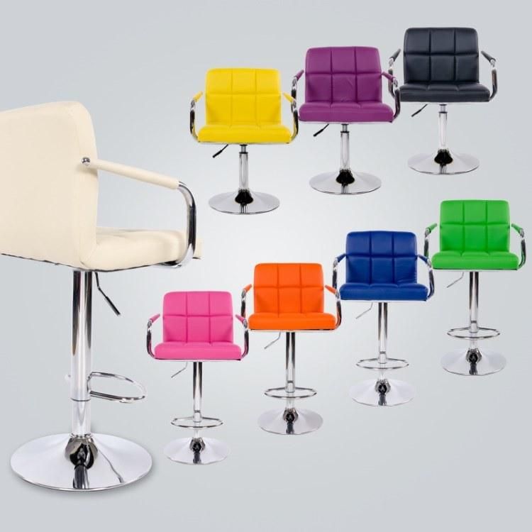 2021 Hot Sale Sillas De Bar Restaurant Chair Bar Stool PU Leather Swivel Bar Chair with Armrest