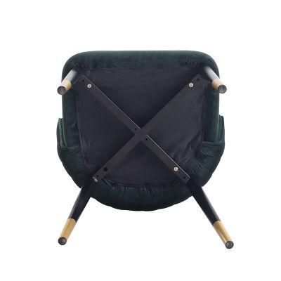 Wholesale Customized Velvet PU Leather Aluminum Wood Like Wooden Grain Dining Chair