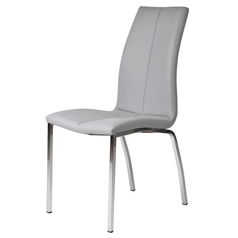 Wholesale Luxury Modern Fabric Upholstered Seat PU Dining Chairs with Metal Legs Lounge Home Dining Room Furniture