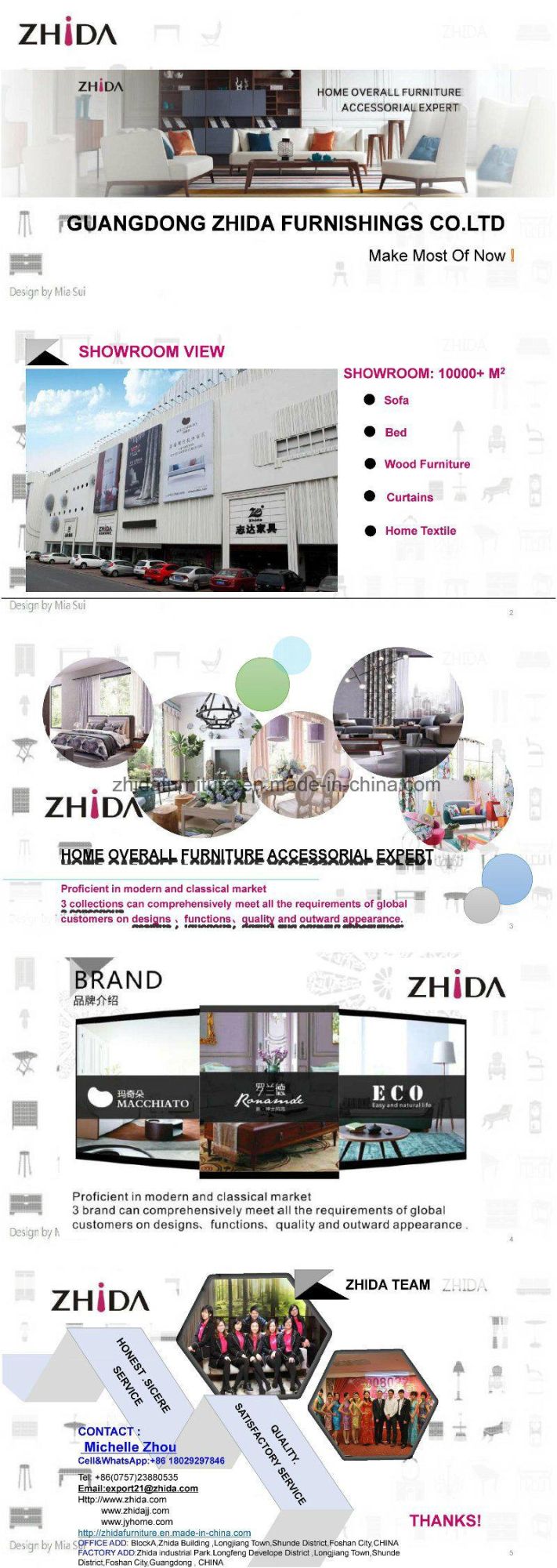 Zhida Factory Home Furniture Bedroom Supplier Modern Simple Queen Size Kids Fabric Bed for Home