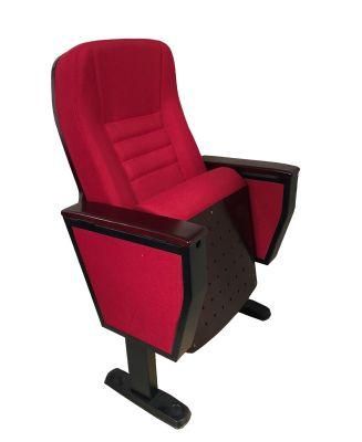 Red Fabric Covered with MDF Wood Theater Chair