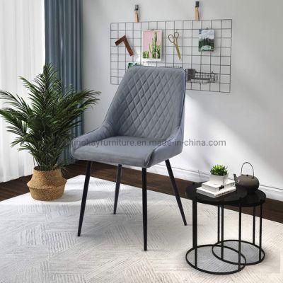 Kitchen Dining Room Chair Velvet Side Chair for Bedroom Living Room Fabric Dining Chair with Arms Rest, Back Support &amp; Metal Legs