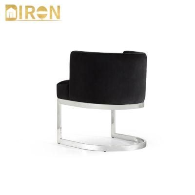 Modern Style Home Restaurant Kitchen Furniture Upholstered Colorful Velvet Chromed Steel Dining Chair