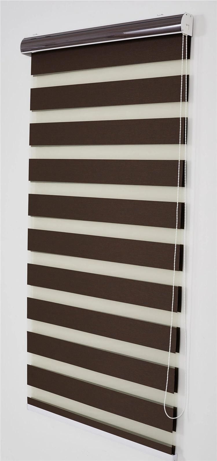 Zebra Roller Shade Blinds Horizontal Stripes Window Curtain Day and Night Blind Dual Layer Shades Custom Made Dark Gray