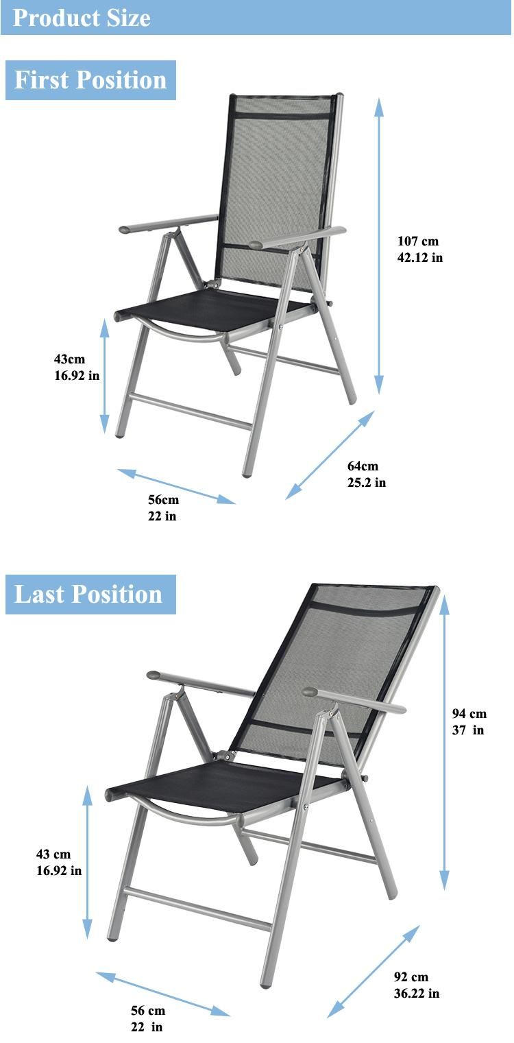 Outdoor Steel Tube Folding Dining Camping Lounge Chair