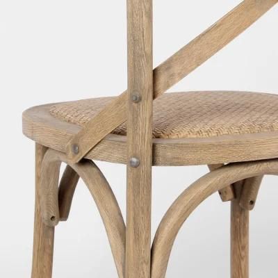 Kvj-6004 Rustic Solid Wood Dining Room Crossback Chair