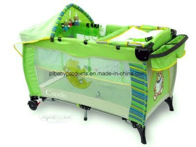 Foldable Full Function Baby Playyard Playpen Sleeping Cot Crib with Colorful Design and En716 Certificate