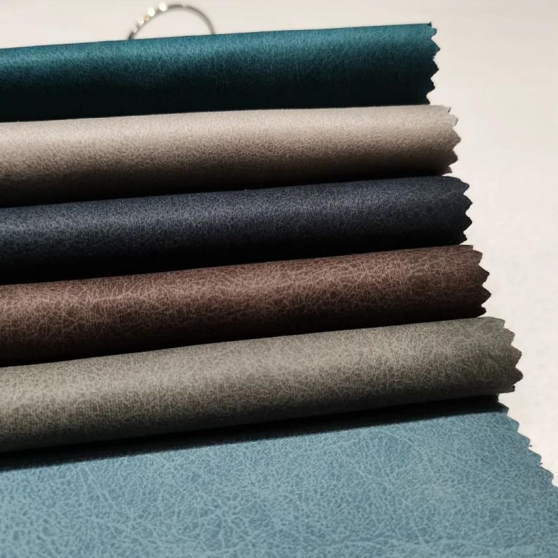 New Material Environmental Polyester Faux Leather for Furniture Sofa Upholstery Fabric