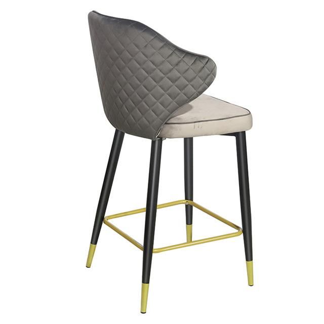 Modern Design Light Plush Bar Chair Velvet Fabric Chair