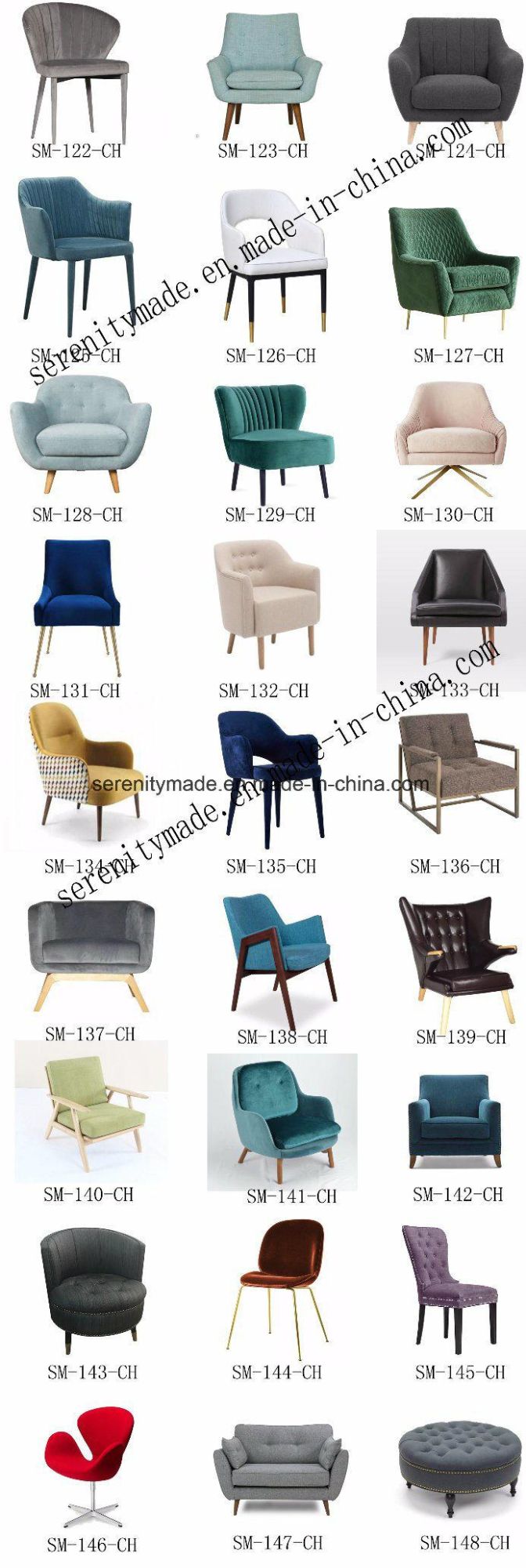 Factory Price Custom-Made Fabric Single Dining Room Sofa Chairs