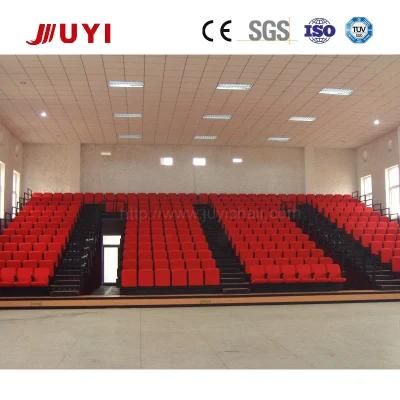 Riser Mounted Fabric Telescopic Bleachers Bleacher with Foam Chair Fabric Seat Flip up Chair Electric Grandstand