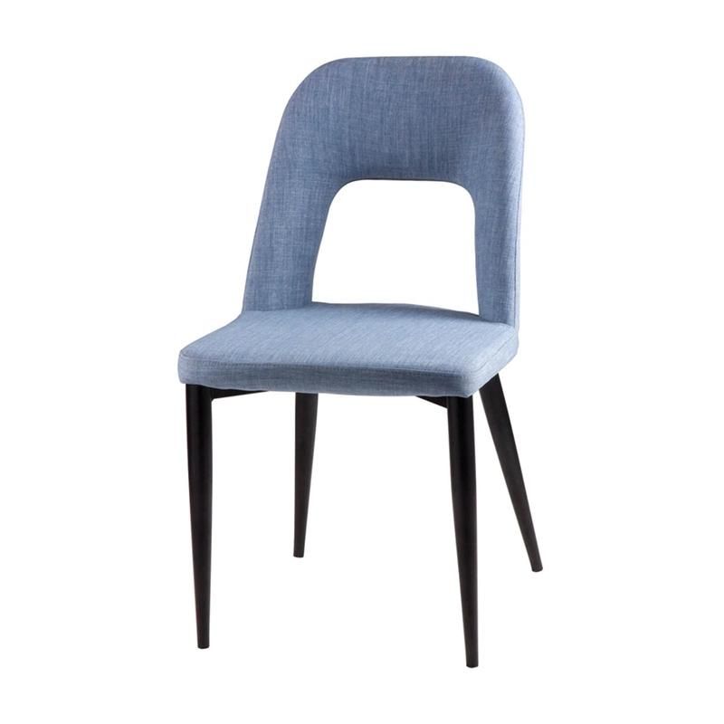 Modern High Back Black Grey Velvet Luxury Fabric Dining Chair