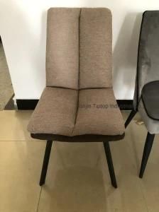 Cheap Factory Price Full Fabric with Metal Leg Dining Chair