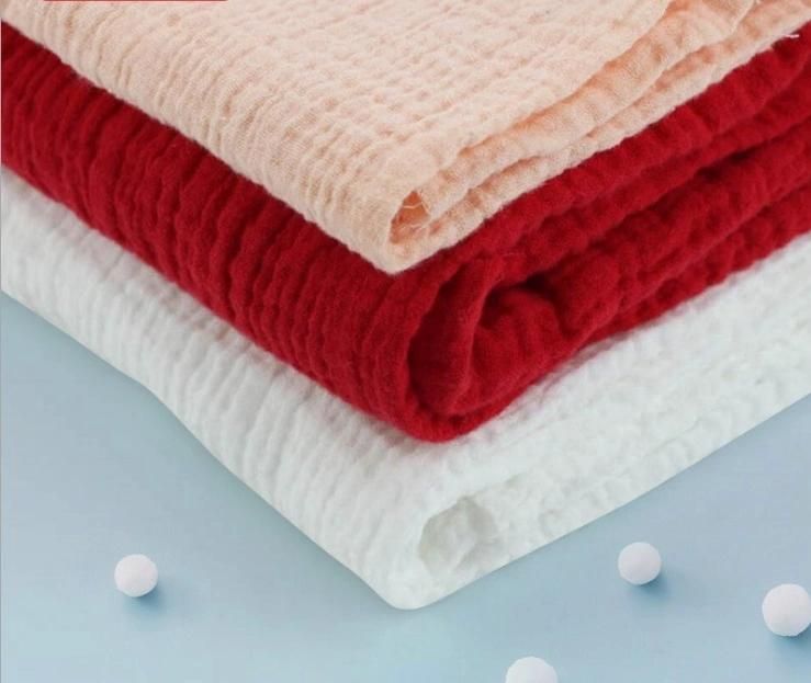 Textile Furnishing Cloth Seersucker Cotton Yarn 125g 40s Double Gauze Double Crepe Fabric
