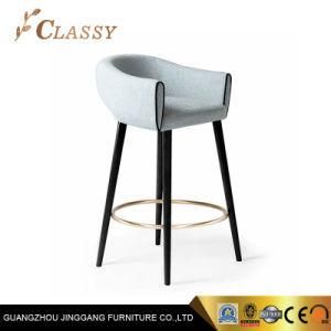 Modern Luxury Fabric Bar Chair with Metal Egs