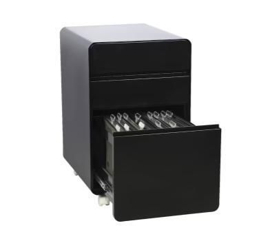 Mobile File Cabinet 3 Drawer Metal Storage Filing Cabinets for Home and Office Black