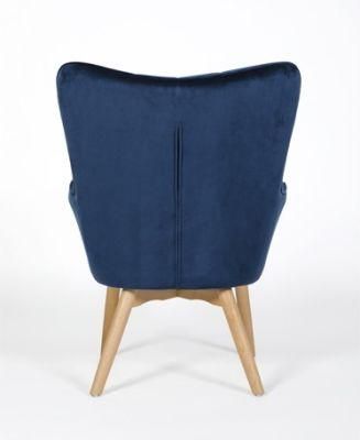 Hot Quality Blue Velvet Chair Bedroom Chair Lounge Chair with Armrest