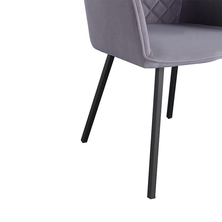 Free Sample Wholesale Luxury Comfortable Nordic Home Furniture Hotel Modern Lounge Metal Dining Chair with Armrest