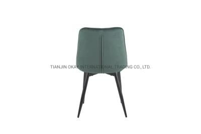 Modern Style Restaurant Hotel Velvet Fabric Many Color Metal Legs Room Dining Chairs