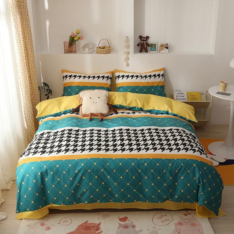 Home Textile Fabric Four Piece Bed Linen Bedspread Coverlets Quilt Hotel Bedding Set Cotton Bed Duvet Covers Pillowcase Bedsheet