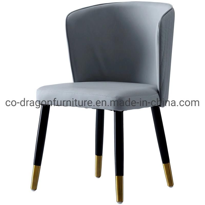 Hot Sale Europe Style Metal Legs Fabric Leather Dining Chair