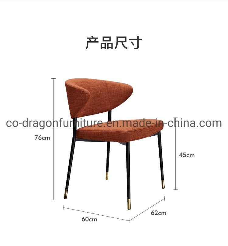 Modern Home Furniture Metal Legs Dining Chair with Fabric