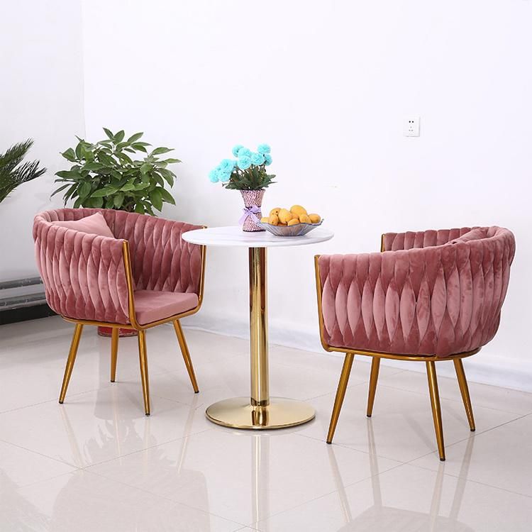 Modern Chairs Set Metal Frame Linen Fabric Durable & Stable Elegant Wide Weave Soft Cushion Chair for Dining Room Dining Chair