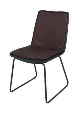 Simple Cheap Home Hotel Office Living Room Furniture PU Fabric Dining Chair with Steel Frame