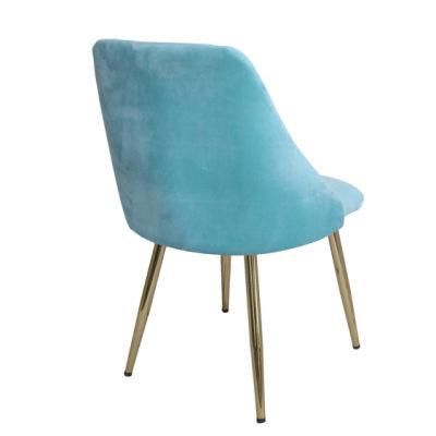 Wholesale New Design Upholstered Nordic Modern Furniture Restaurant Outdoor Velvet Chair with Metal Legs Gold Dining Chair