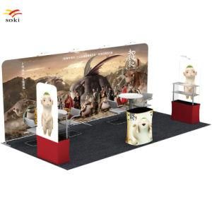 Durable Aluminum Frame Tension Fabric Exhibition Booth Display Stand