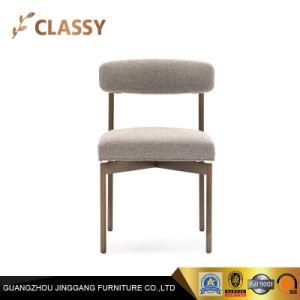 Modern Design Polished Stainless Steel Frame Fabric Seating Dining Chair